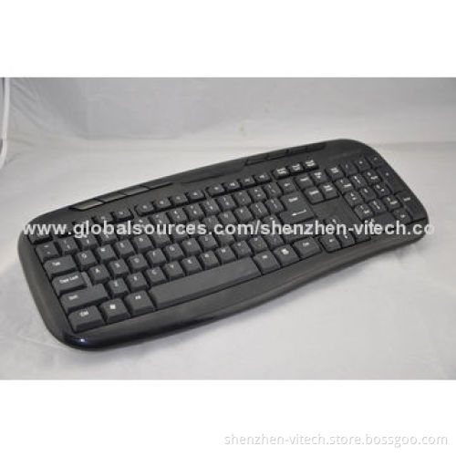 Cheap Wired Multimedia Keyboard, USB Port with FCC, RoHS Marks